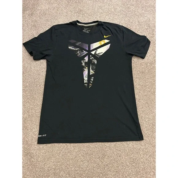 Nike Kobe Bryant T-Shirt Mens Medium Black Excellent Dri-FIT Sheath Logo 611282