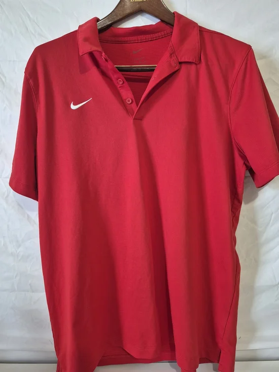 Nike Men’s Red Polo Shirt with White Swoosh