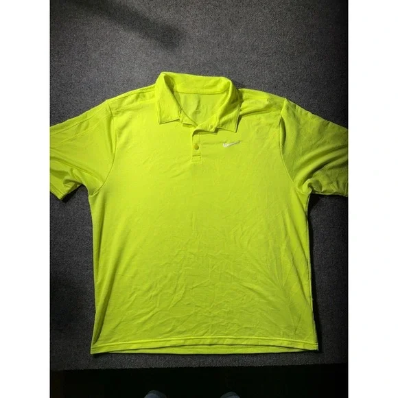 Nike Golf Mens Volt Neon Yellow Short Sleeve Polo Shirt 454472-702 Large