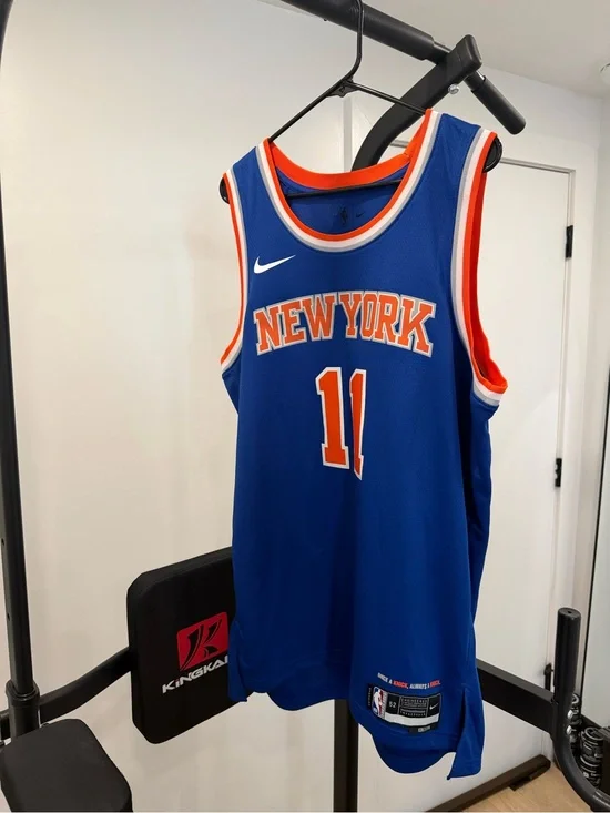 Authentic Nike Blue and Orange NBA Dri-FIT Basketball Jersey