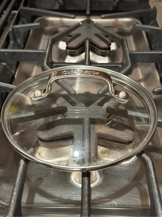 Cuisinart Clear Glass Replacement Small Lid 6.25” with Stainless Handle - Clear