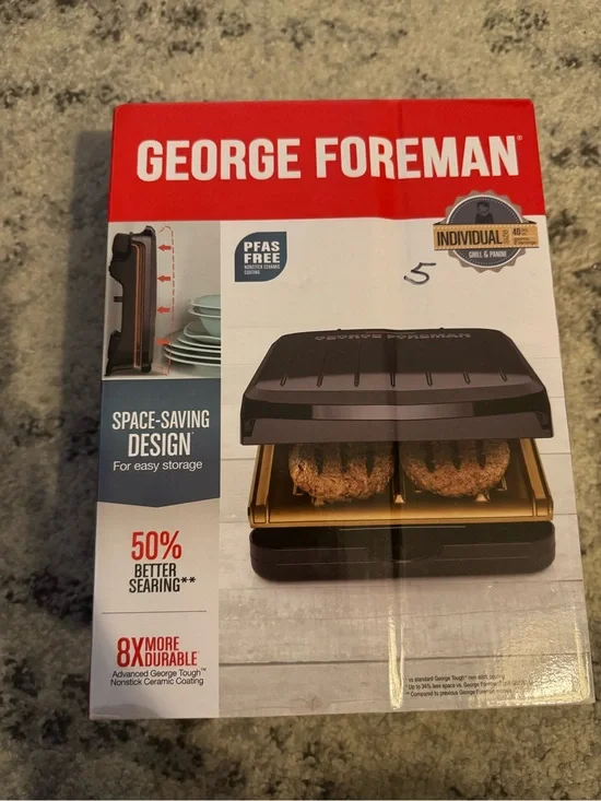 George Foreman Grill - Black with Gold Plates