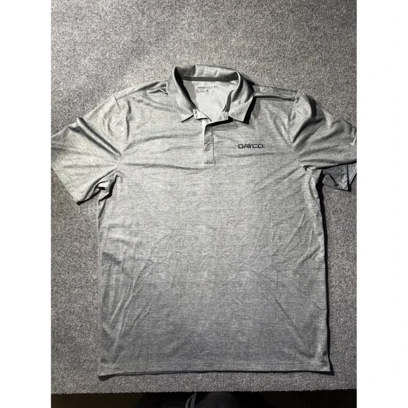 Nike Golf Dri-FIT Polo Shirt Mens Large Grey Dayco Logo Short Sleeve 838965-065