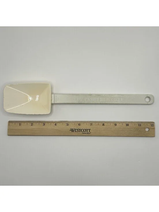 Pampered Chef Mix ‘N Scraper Large Silicone Spatula White USA Heat Resistant 12”