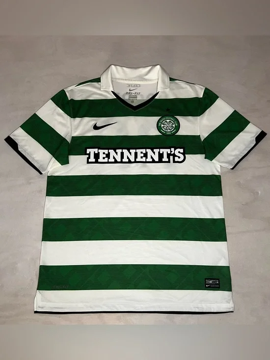 Nike Celtic FC Hooped Soccer Jersey - Green & White