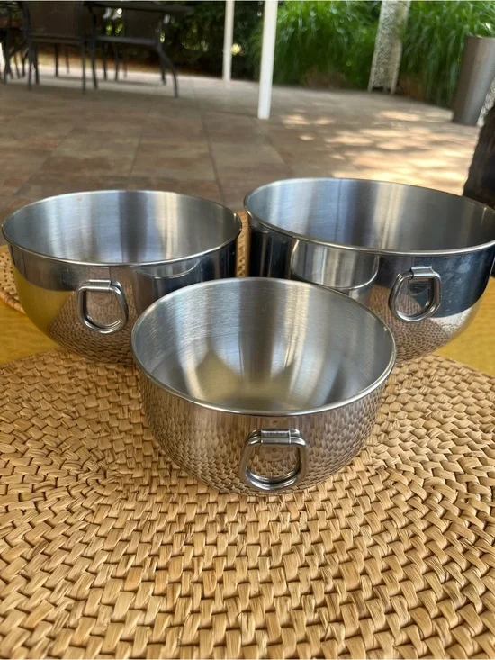 Farberware Stainless Steel Mixing Bowls with handles (Set of 3) - Silver