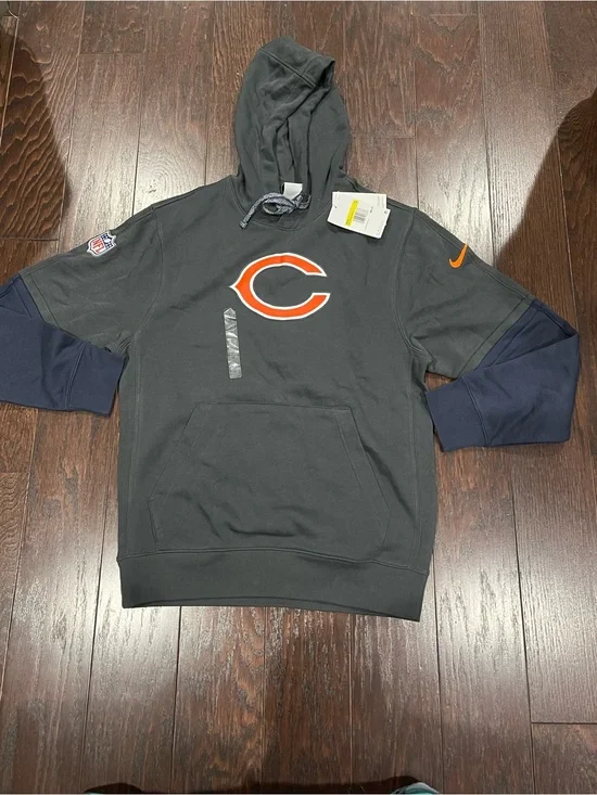 Nike Chicago Bears 2024 Anthracite Sideline Club Pullover Hoodie Men Small NEW