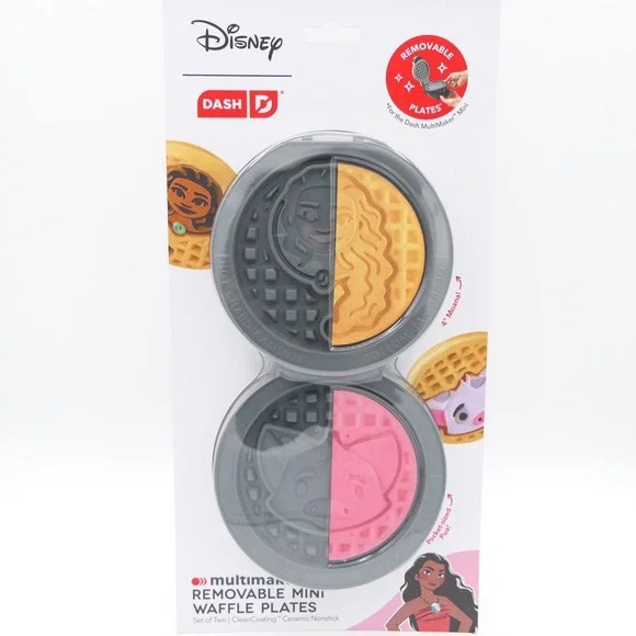 DASH Disney Moana & Pua MultiMaker Removable Mini Waffle Plates Ceramic Nonstick
