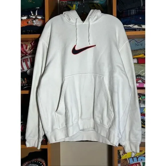 Vintage Y2K Nike Center Swoosh Embroidered Hoodie