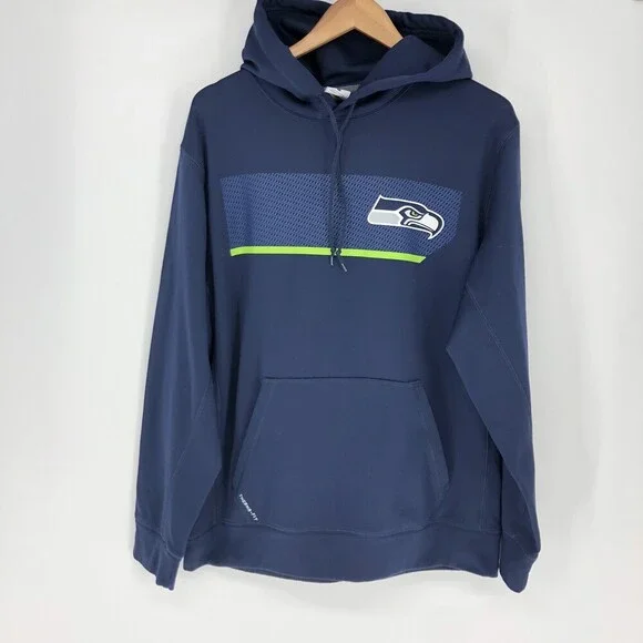Nike Therma-Fit Seattle Seahawks Pull Over Hooded Sweatshirt Size Large Unisex