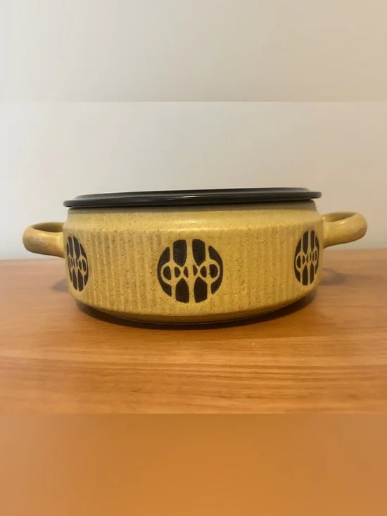 Vintage Flame Frost Cooker Casserole Dish w/Lid