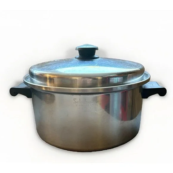 Saladmaster 6 Qt Dutch Oven Stock Pot 18-8 Tri Clad Stainless Steel w/Vapo Lid