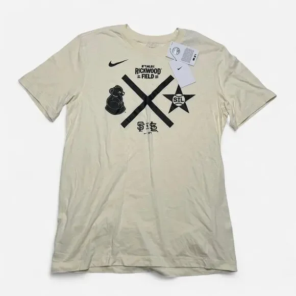 Nike MLB Rickwood Field 2024 Cream Graphic T Shirt Mens Medium
