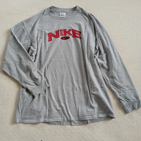 nike ♡ 90's long sleeve shirt vintage single stitch retro swoosh streetwear xl