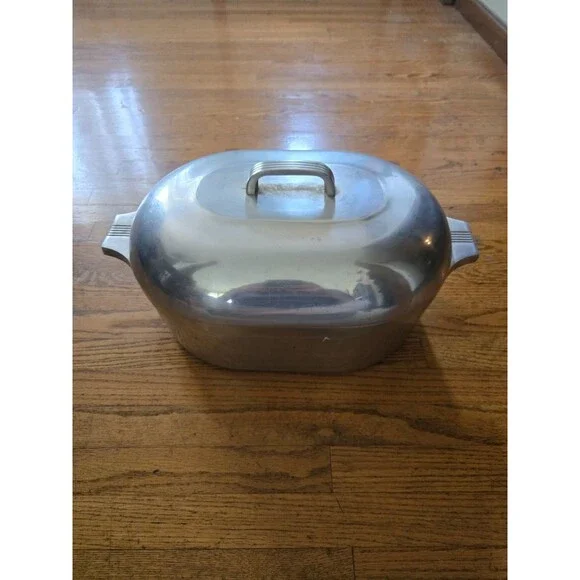 Vtg Large Magnalite GHC Dutch Oven Roasting Pan Lid & Tray 19 9/16 x 18 5/8 USA