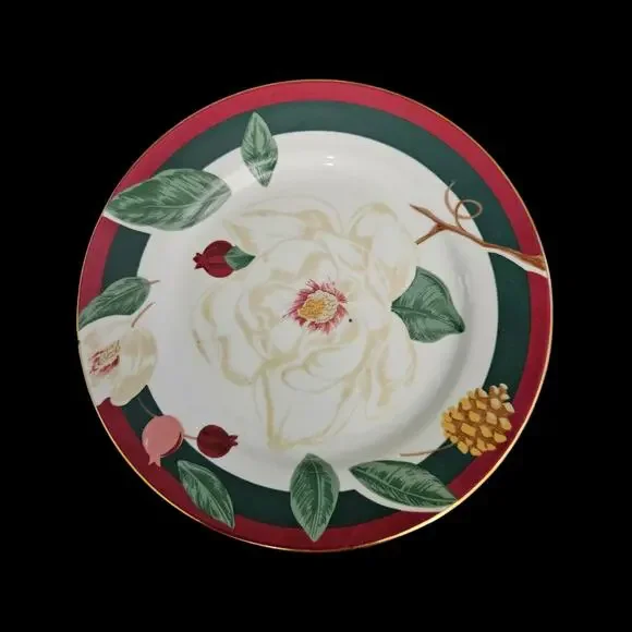 Tienshan Magnolia Salad Plates Set of 4 Fine China Floral 8 Inch Dinnerware