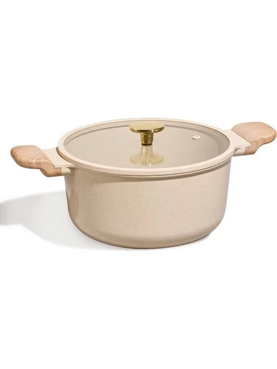 5 Qt Nonstick Stock Pot with Lid - Easy Clean Ceramic Casserole, PFOA Free
