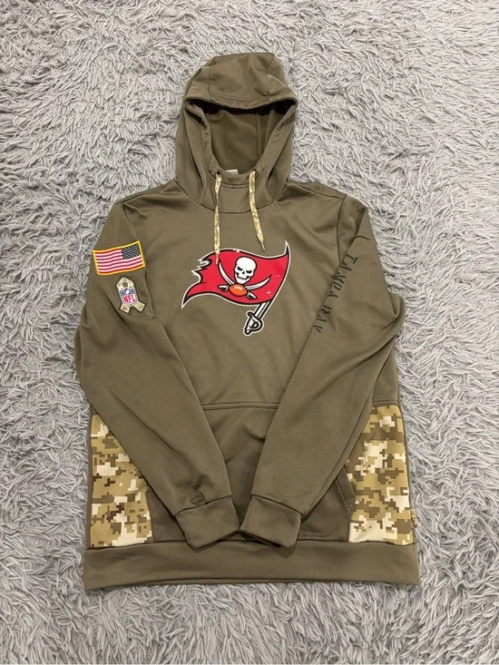 Nike NFL Salute to Service Tampa Bay Buccaneers Hoodie Mens Med Olive Green Camo