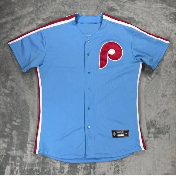 Nike Philadelphia Phillies Bryson Stott 5 Powder Blue Jersey Mens XL Throwback