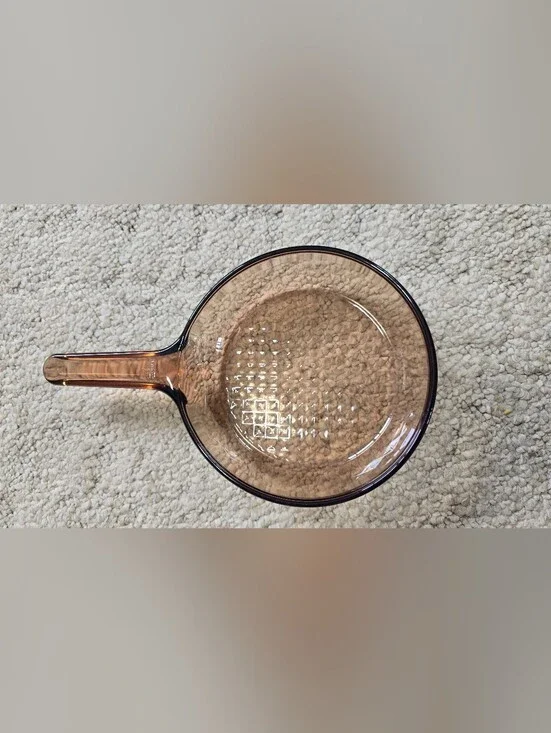 Pyrex Vision Cookware Amber Brown 7” Frying Skillet Pan