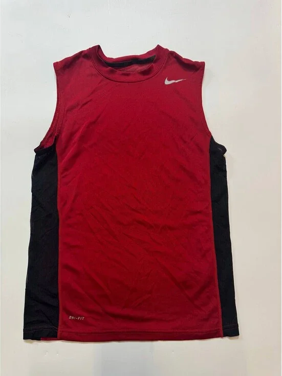 Nike Dri-FIT Sleeveless Training Shirt Red Black Size L 522528-673 Athletic