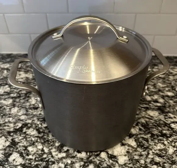 Calphalon Commercial 808 8 Qt Hard Anodized Aluminum Stock Pot With Lid