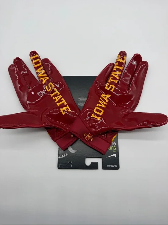 Nike Maroon and Gold Iowa State Football Gloves