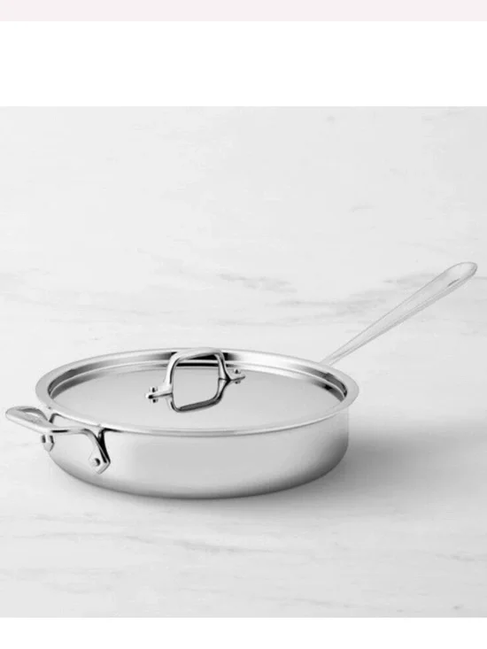 ALL CLAD D3 STAINLESS STEEL 3 QT 3 PLY SAUTE PAN W/ LID