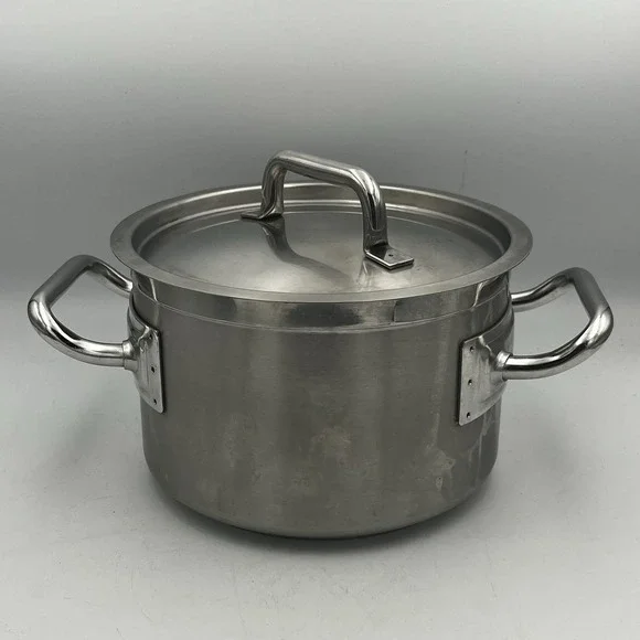 PIAZZA INOX Effepi 4qt Stainless Soup Pot with Handles and Lid Made in Italy