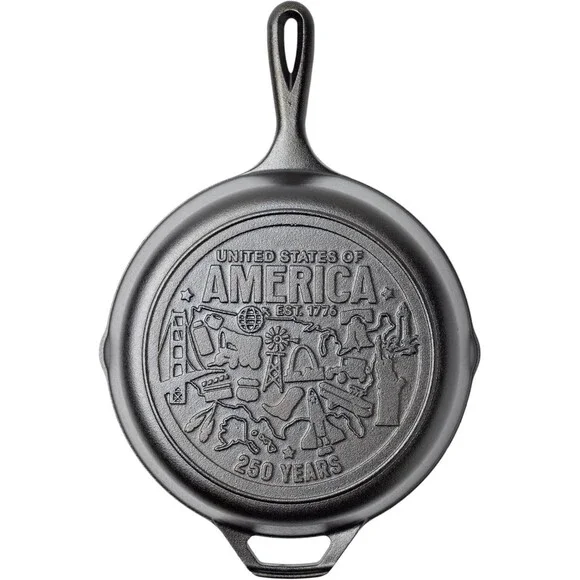 Lodge L8SK3 10.25 inch Cast Iron Skillet 250th Anniversary Special Logo