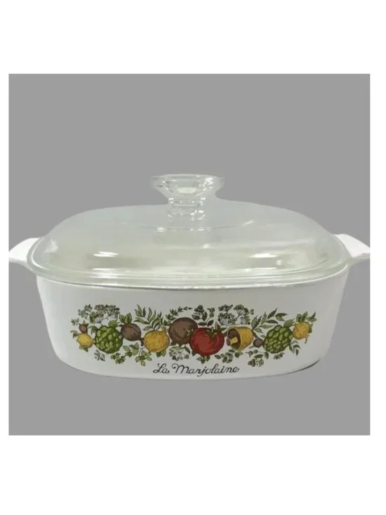 Vtg CorningWare A-2-B Spice of Life La Marjolaine 2-Qt Casserole Dish with Lid