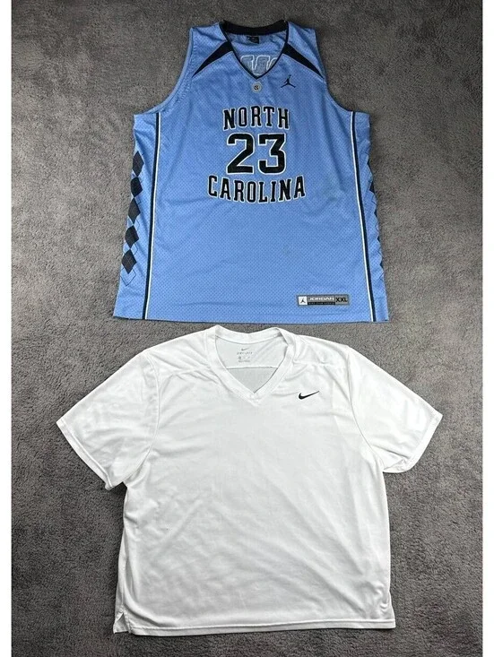 Lot 2 XXL Nike Dri-FIT Shirt + Jordan North Carolina #23 Jersey UNC Blue