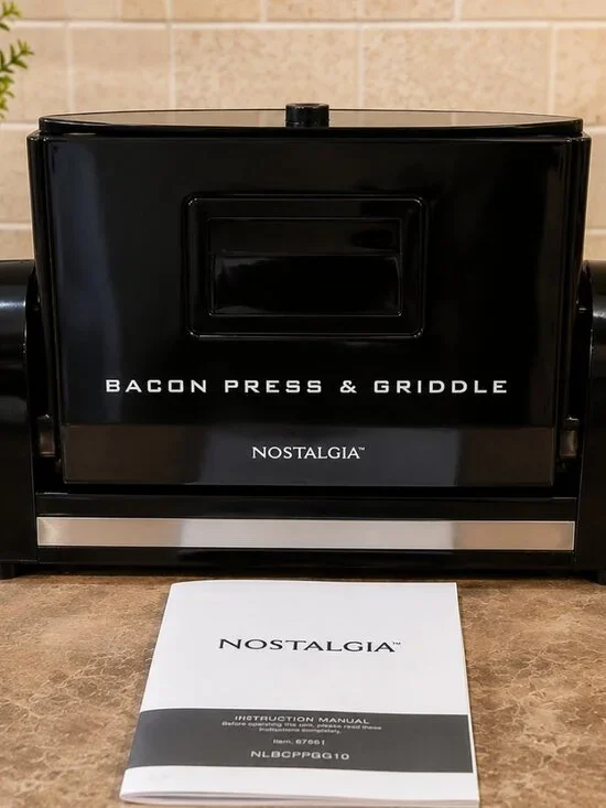 Nostalgia Bacon Press & Griddle Electric Cooker Breakfast Maker