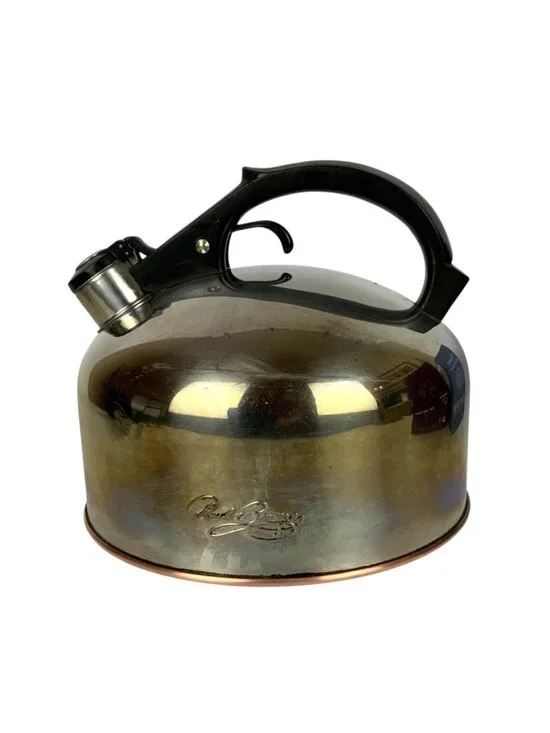 Revere Ware Stainless Steel Copper Bottom Whistling Tea Kettle 3.5 Quart 1995