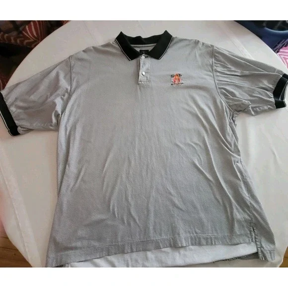 Nike Golf Polo Shirt Men's Large 100% Cotton Gray Embroidered Logo Classic Golf
