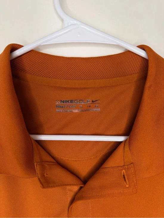 Nike Men’s Burnt Orange Polo Shirt swoosh XL athletic wear performance golf