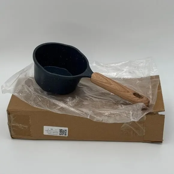 Camping Cooking‎ Pot 4.5in Nonstick Camp Saucepan Wood Handle Outdoor NEW
