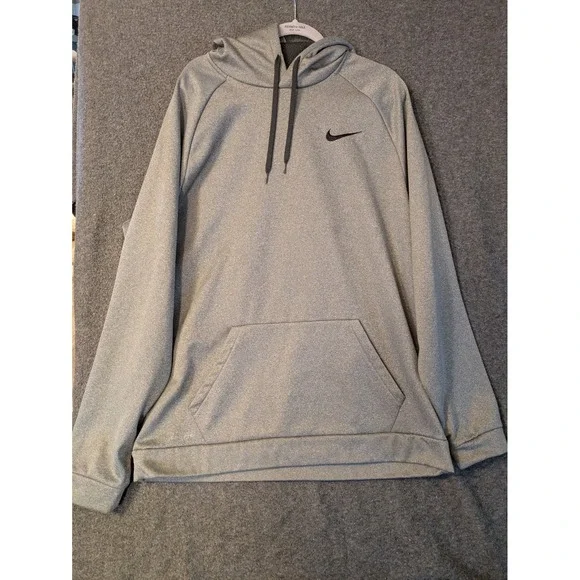 Nike Dri-FIT Hoodie Mens XXLTGray Pullover High Neck Zip Pocket Running Athletic
