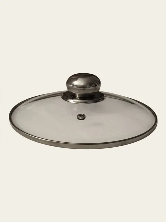 Universal 8-Inch Tempered Glass Replacement Pot Lid Vented Stainless Steel Rim
