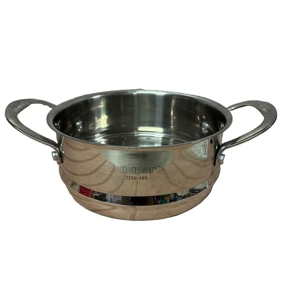 Cuisinart Steamer Basket Insert Pot Stainless Steel w Handles 7116-18S (e2)