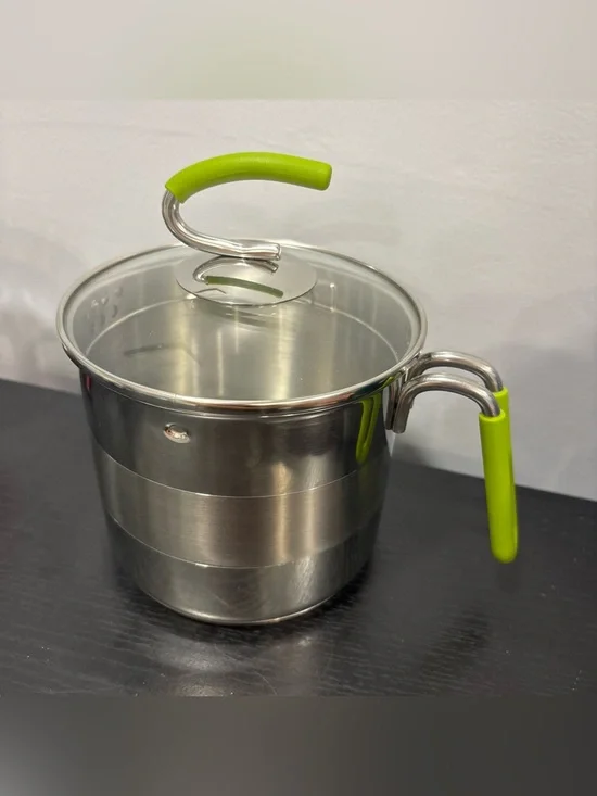 Kuhn Rikon Switzerland stainless Steel Cooking Pot locking lid strainer 7 cup