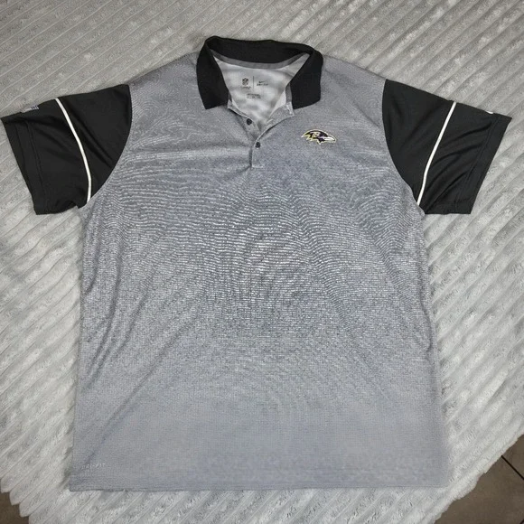 Nike Baltimore Ravens NFL Onfield Dri-FIT Striped Polo Shirt Mens‎ 2XL