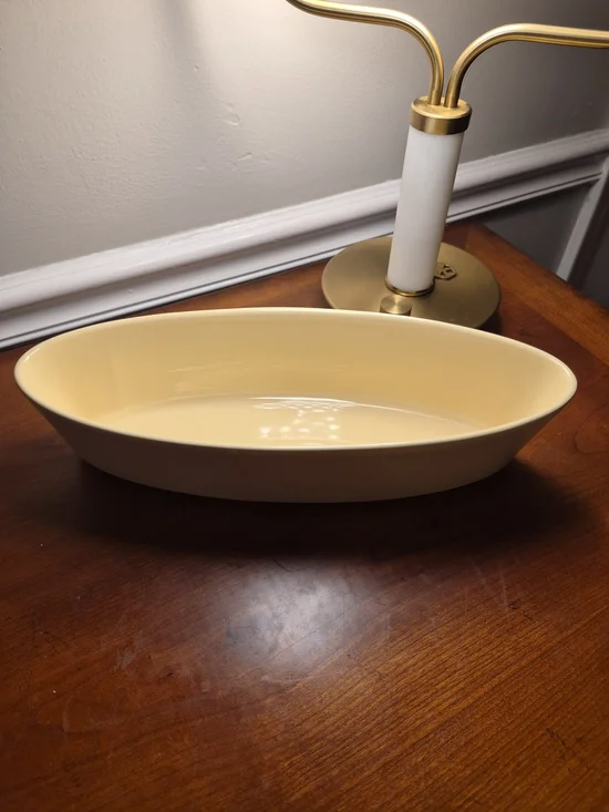Vintage Fabor Home Light Yellow  Ceramic Serving Dish for Table and Kitchen