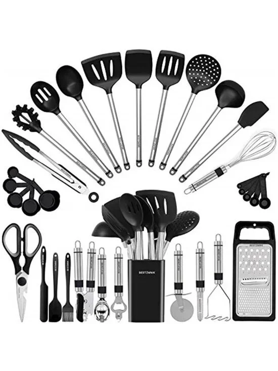 Kitchen Utensil Set-Silicone Cooking Utensils-33 Kitchen Gadgets & Spoons for
