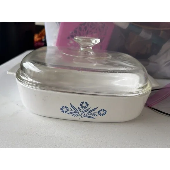 Vintage Corning Ware A-10-B Blue Cornflower 2.5 Qt Casserole Dish Read, See Pics