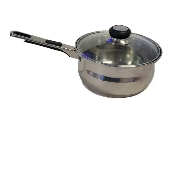 Onedia 18/10 Stainless Steel Saucepan Kettle Pot 1 qt Round with Glass Lid