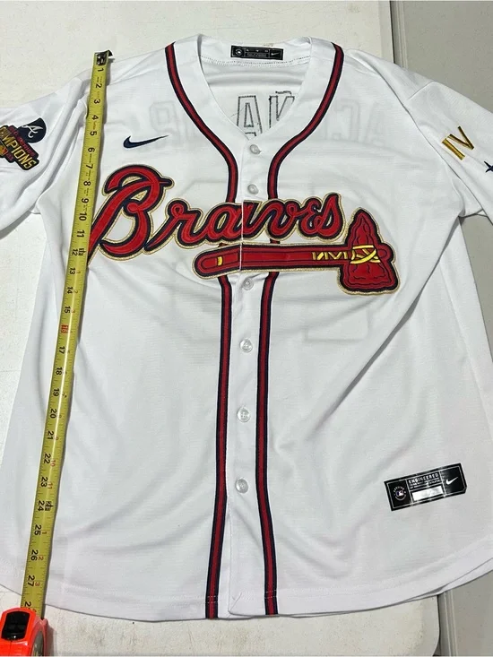 Nike 2021 World Series Champions Gold Jersey Atlanta Braves Ronald Acuña Jr. XL