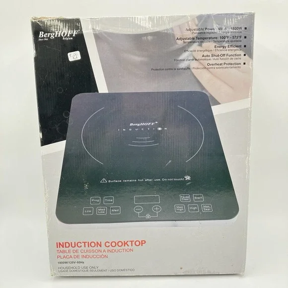 Berghoff Electric Induction Stovetop Cooktop XL Portable Adjustable Safety 1800W