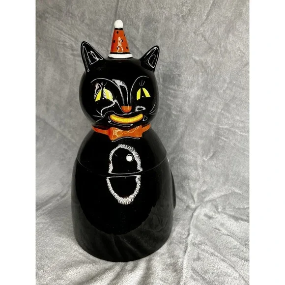 Johanna Parker Black Cat Canister Carnival Cottage Rare HTF