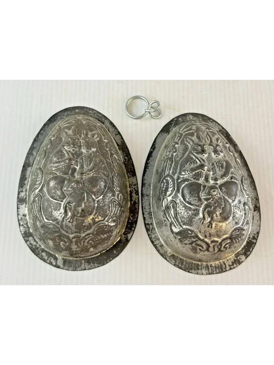 Antique Eppelsheimer Chocolate Mold #5028 Rabbits & Frog Art Nouveau Style